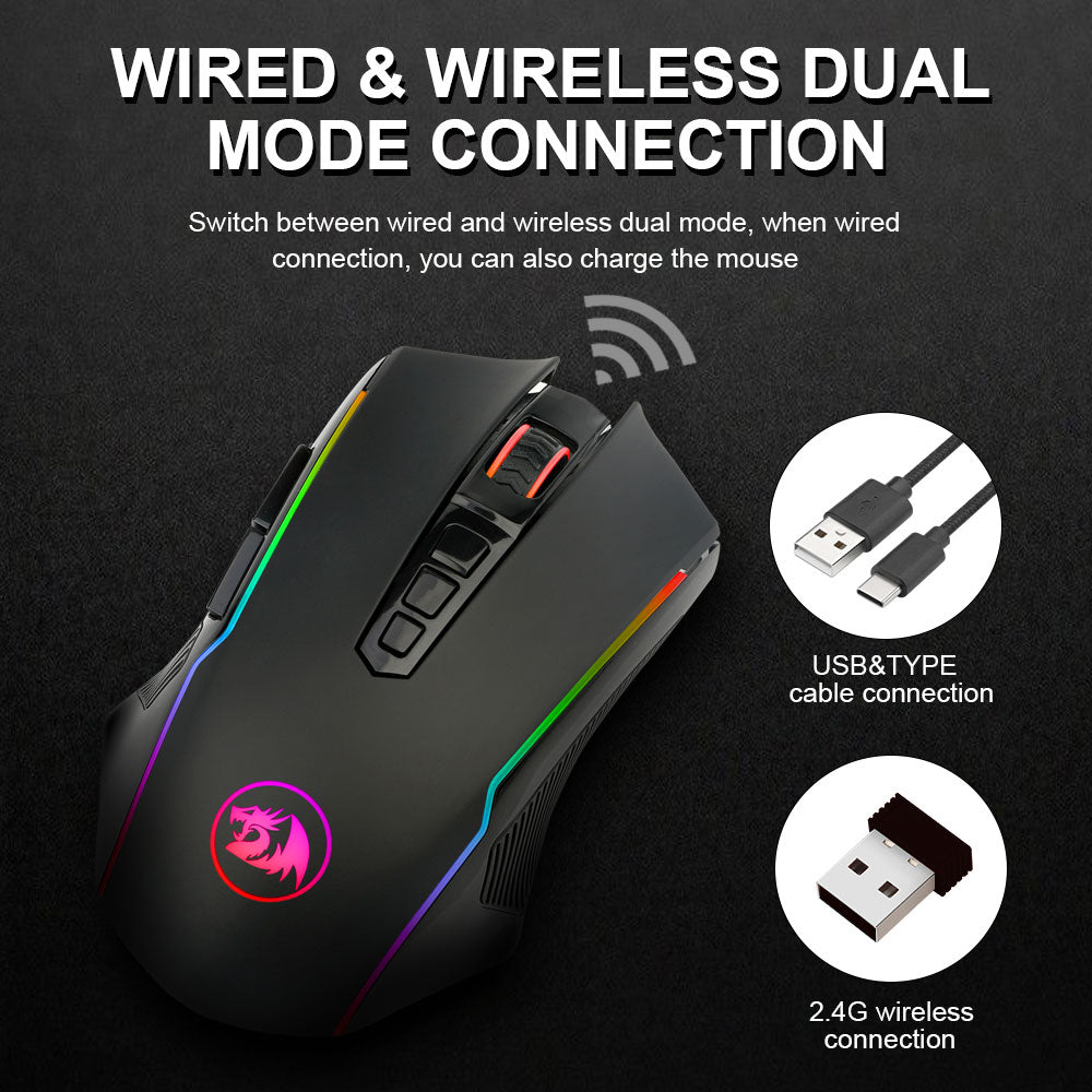 RGB USB 2.4G Wireless Gaming Mouse 8000 DPI 10 buttons Programmable for gamer Mice laptop PC