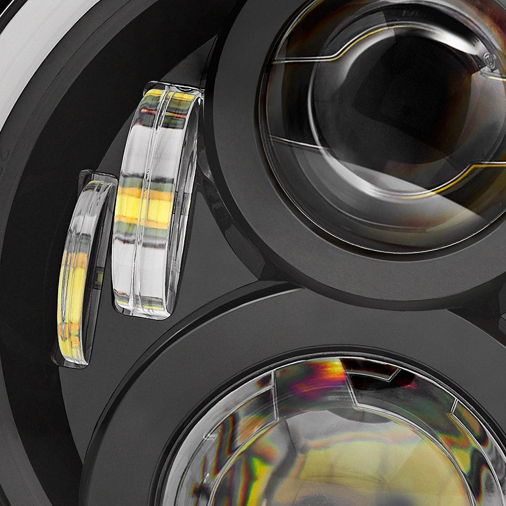 7 Inch Bluetooth RGB Halo LED Headlights with 4” RGB Fog Lights DOT Kits for 1997-2018 Jeep Wrangler JK JKU TJ LJ