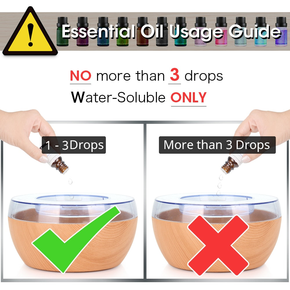 300ML USB Air Humidifier Electric Aroma Diffuser Mist Wood Grain Oil Aromatherapy Mini Have 7 LED Light For Car Home Office