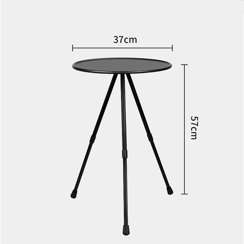 Telescopic Folding Round Table Outdoor Three-legged Dining Table Portable Aluminum Alloy Coffee Table Hike Picnic Liftable Table