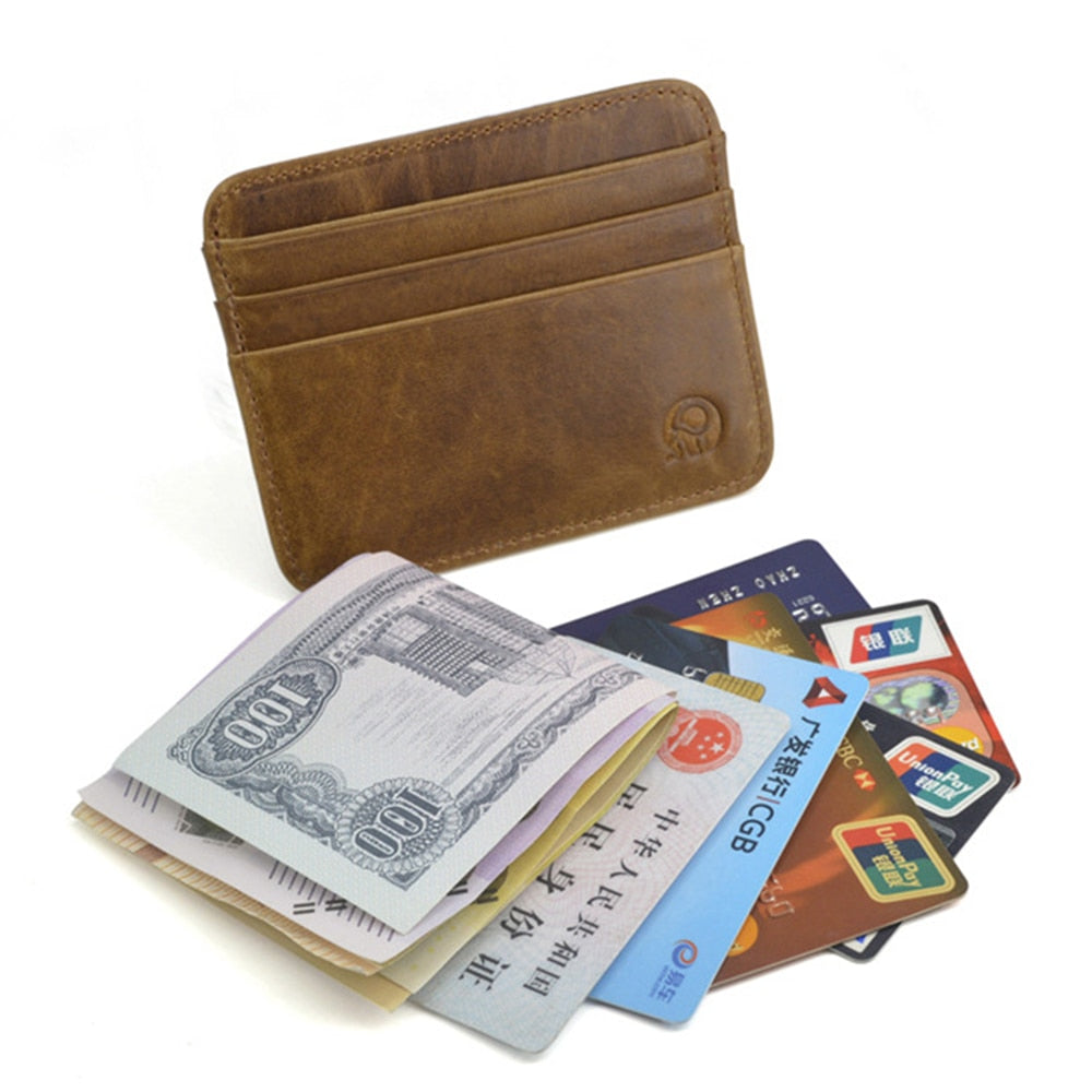 Fashion Cowhide Leather Wallet Driving Document Bag Mini ID Card Holder Men's Wallet Cardholder