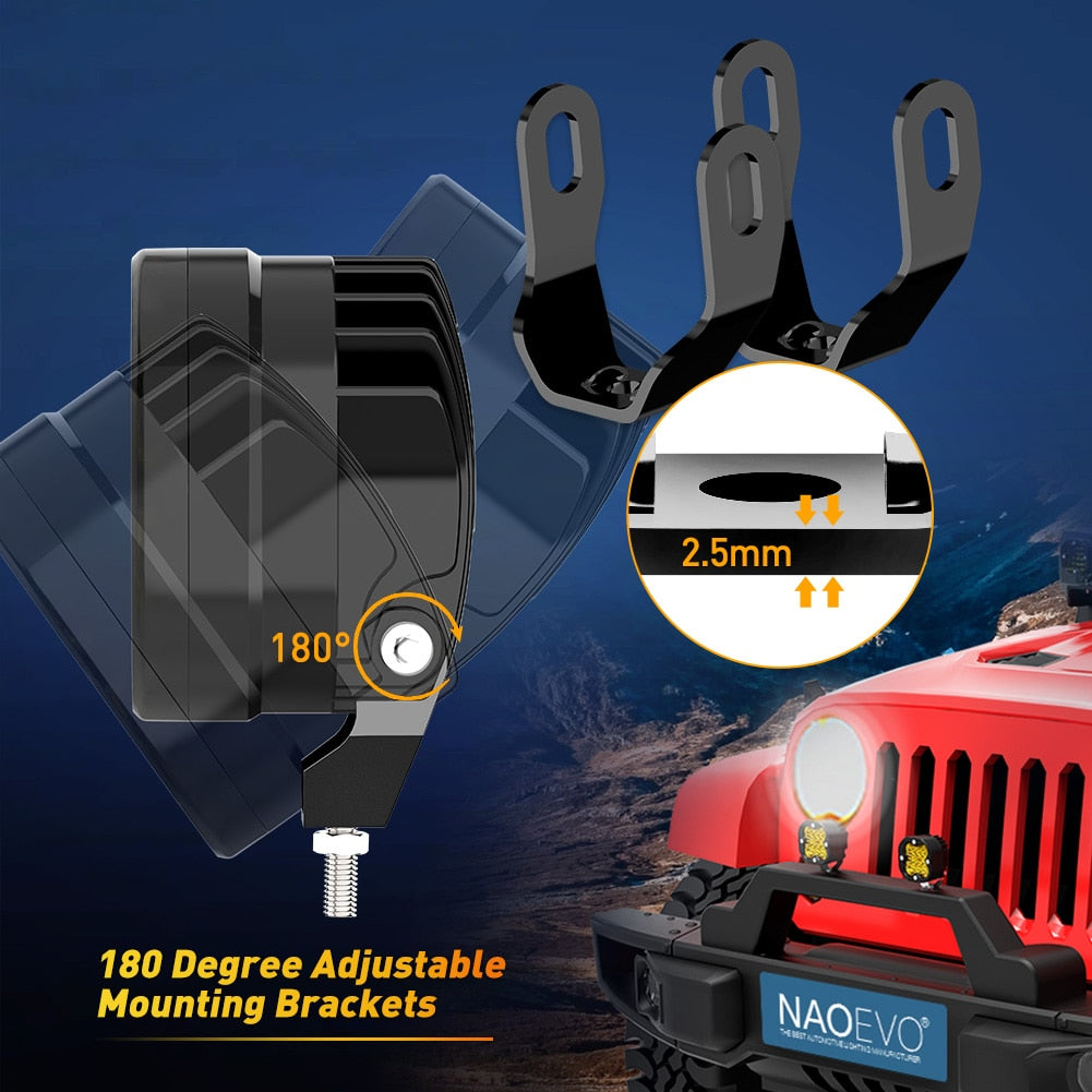 3 Inch Led Work Light Bar 12V Spotlights 4x4 Offroad Accessories LED Headlights Fog Lamp For Motorcycle Jeep Truck ATV