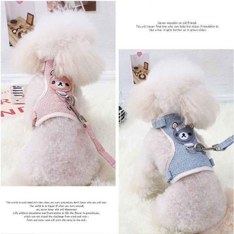 Cute Rabbit Harness and Leash Set Bunny Pet Accessories Vest Harnesses small pet Leashes for Outdoor Walking Pets Supplies