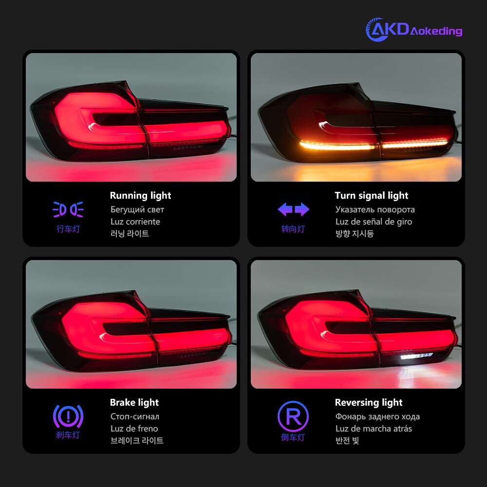 BMW F30 LED Tail Light 2013-2018 F35 F80 3D Rear Lamp 318i 320i 325i 330i 335i DRL Signal Auto Accessories