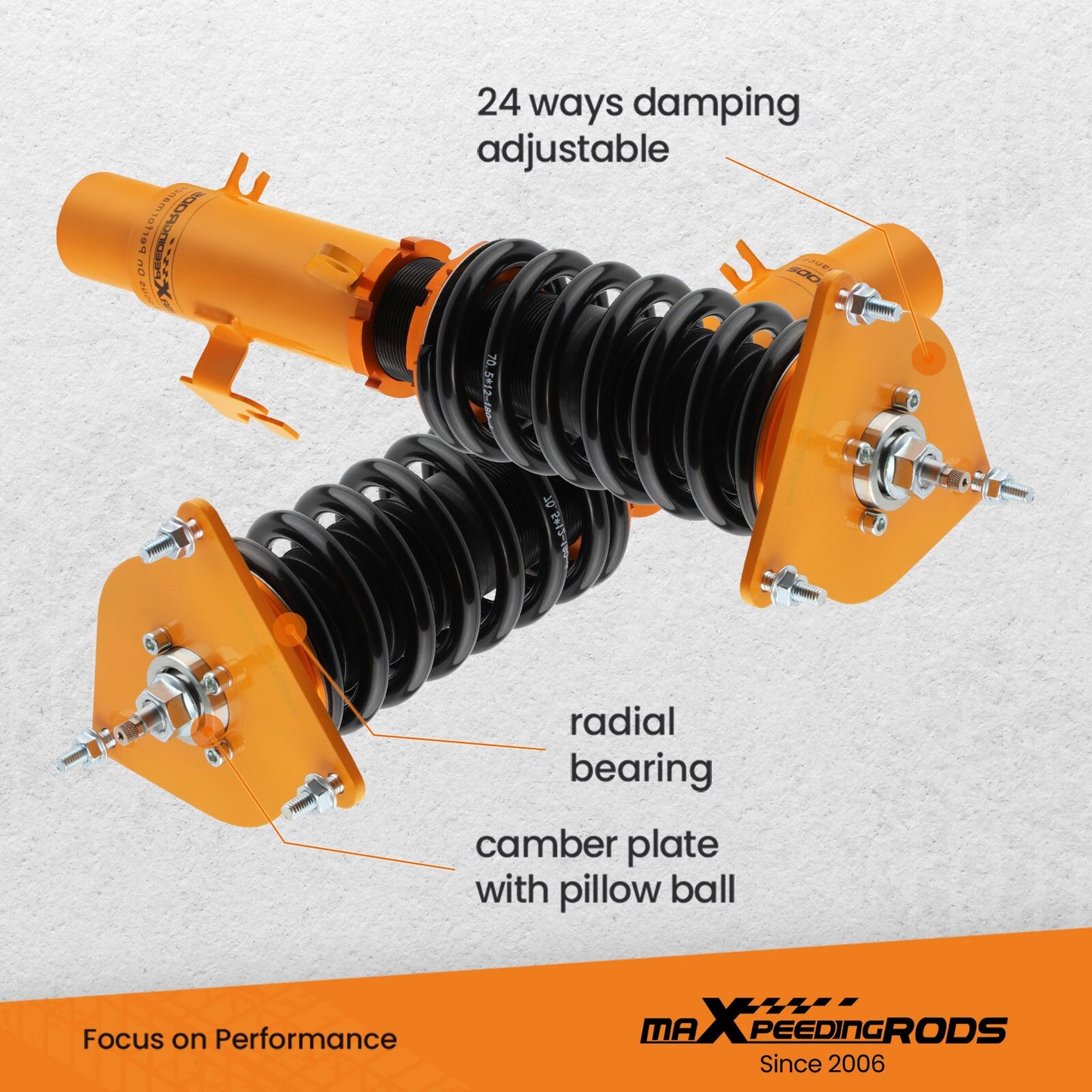 MINI Cooper S R50 R52 R53 Coilover Suspension Damper Adjustable for R50//R52/R53 01-06 Coupe Convertible Spring