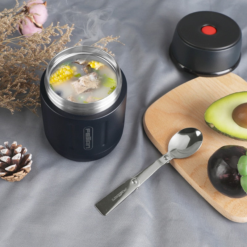 Hot/ Cold Food Thermos 316 Stainless Steel Vacuum Insulated Food Jar With Spoon