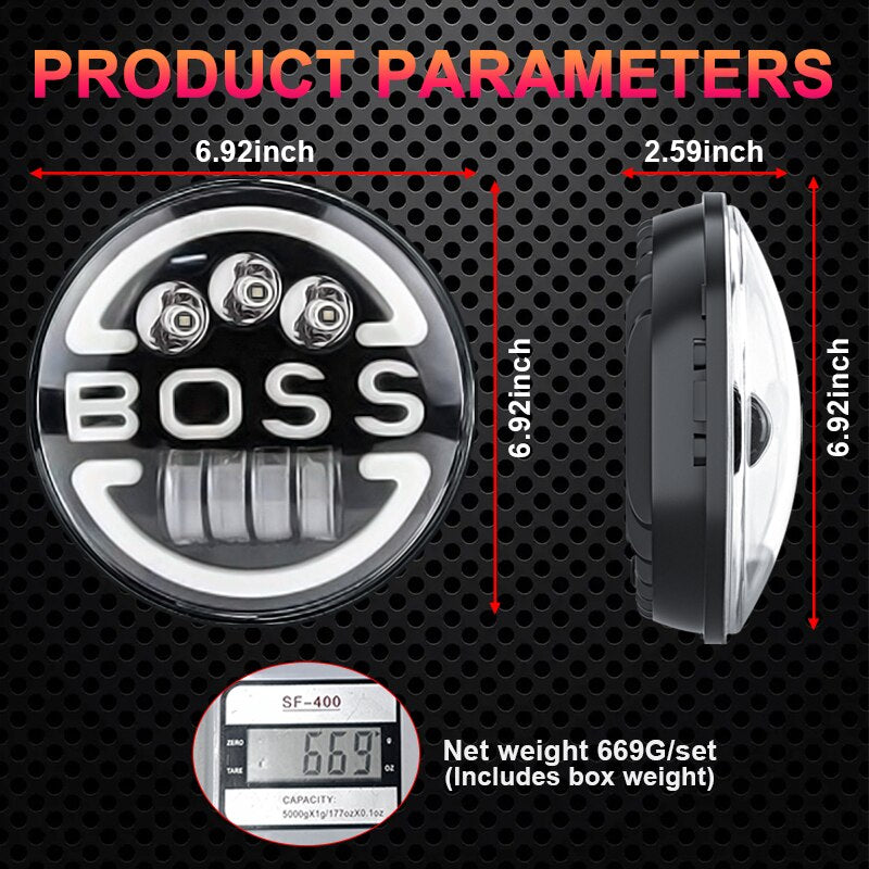 7 Inch Led Headlight 12V 24V Hi/Lo Car Led Lights For Jeep Wrangler Hummer Motorcycles SUV Truck Pickup Wagon UTB Offroad 4x4