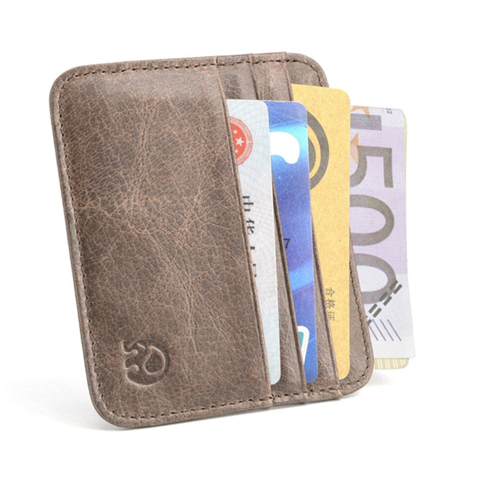 Fashion Cowhide Leather Wallet Driving Document Bag Mini ID Card Holder Men's Wallet Cardholder