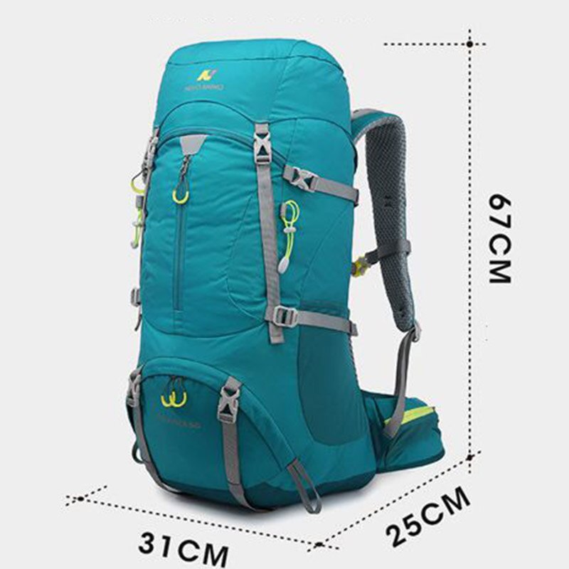 60L Men Unisex Outdoor Hiking Backpack Travel Pack Sports Bag Pack Fishing Bag Climbing Camping Rucksack for Male Women Female