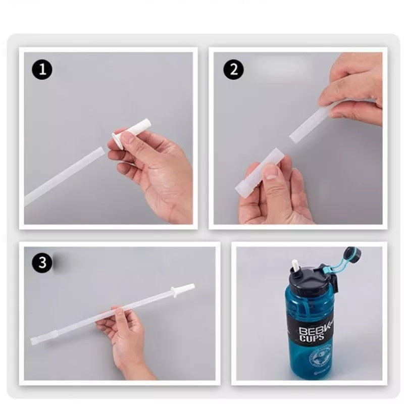 2 Liter Water Bottle With Straw Drink Bottle Large Capacity Fitness Jugs Portable Travel Sports Plastic Water Cup