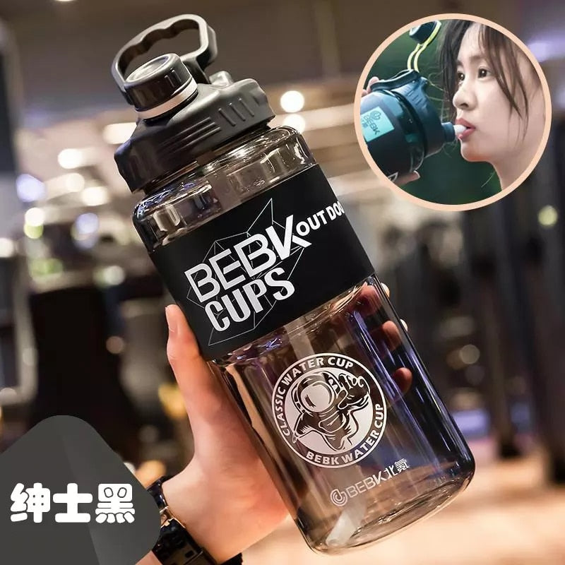 2 Liter Water Bottle With Straw Drink Bottle Large Capacity Fitness Jugs Portable Travel Sports Plastic Water Cup