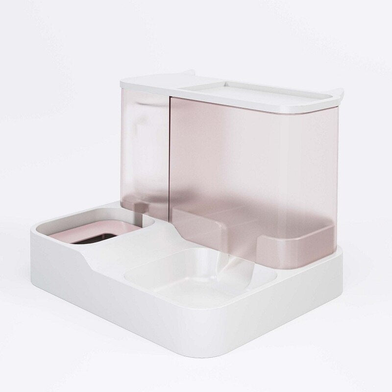 2 In 1 Large Capacity Cat Automatic Feeder with Food Storage Box Pet Cats Drinking Bowl Auto Water Dispenser Cats Supplies