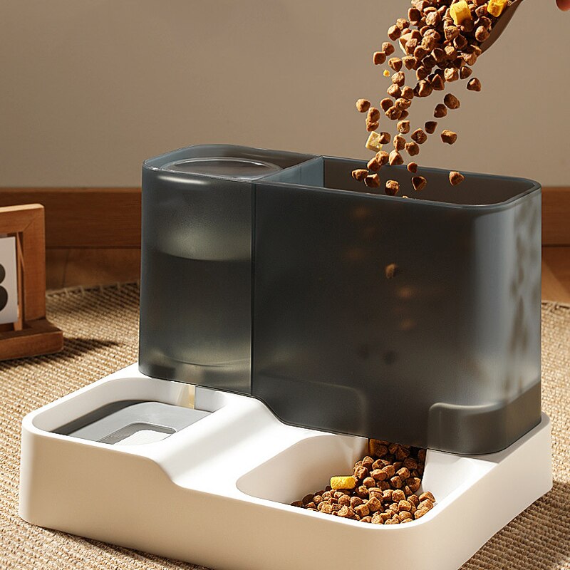 2 In 1 Large Capacity Cat Automatic Feeder with Food Storage Box Pet Cats Drinking Bowl Auto Water Dispenser Cats Supplies