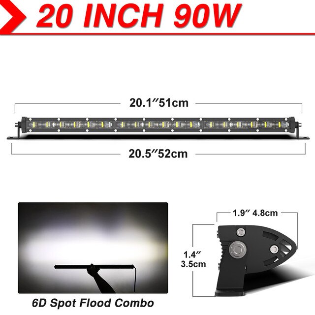 4x4 Off road Led Light Bar Super Slim 120W 12V 24V 7 12 inch Driving Fog LED Work Lamp For Auto ATV SUV Tractor Boat Jeep