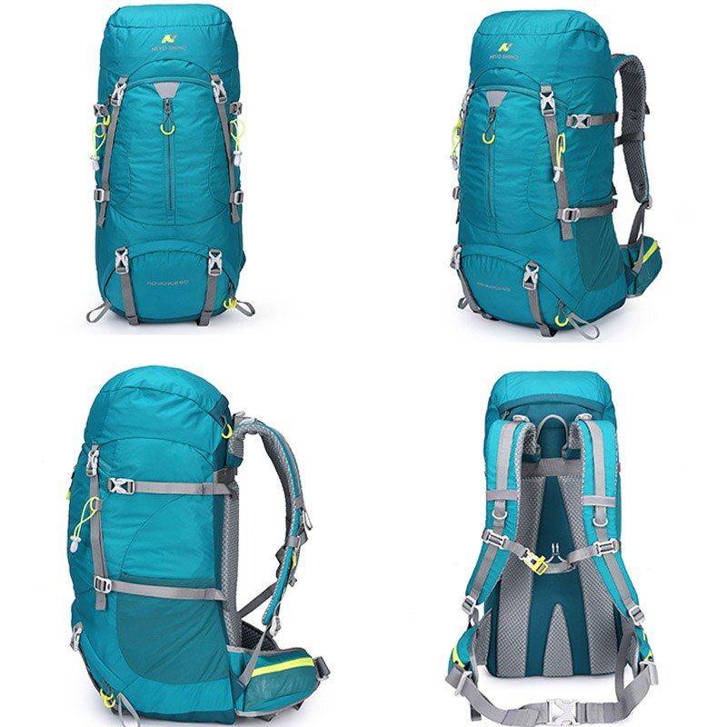 60L Men Unisex Outdoor Hiking Backpack Travel Pack Sports Bag Pack Fishing Bag Climbing Camping Rucksack for Male Women Female