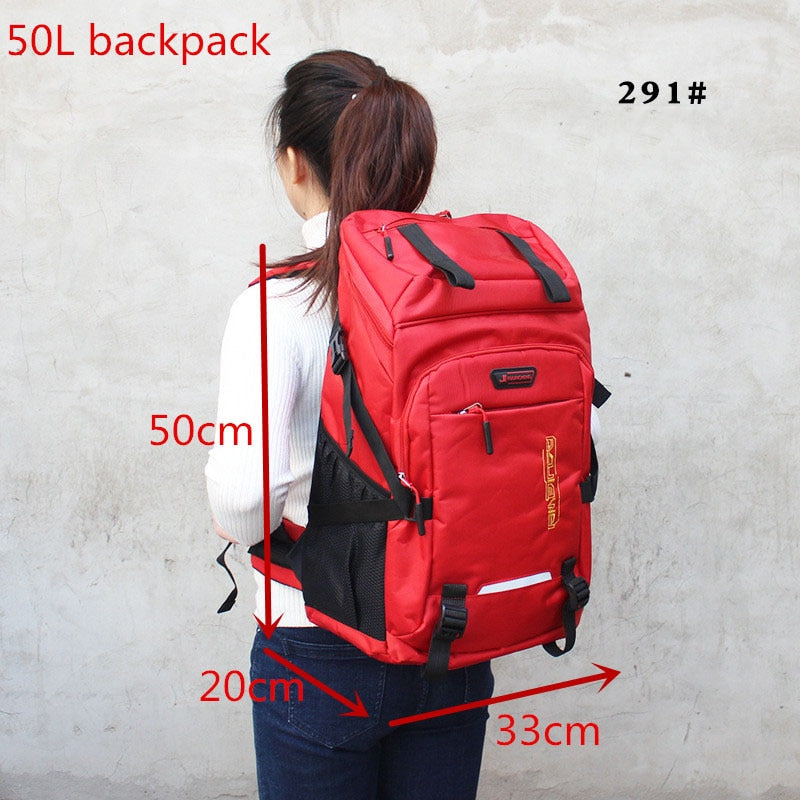 80L 50L Outdoor Backpack Climbing Travel Rucksack Sports Camping Backpack Hiking School Bag Pack For Male Female Women