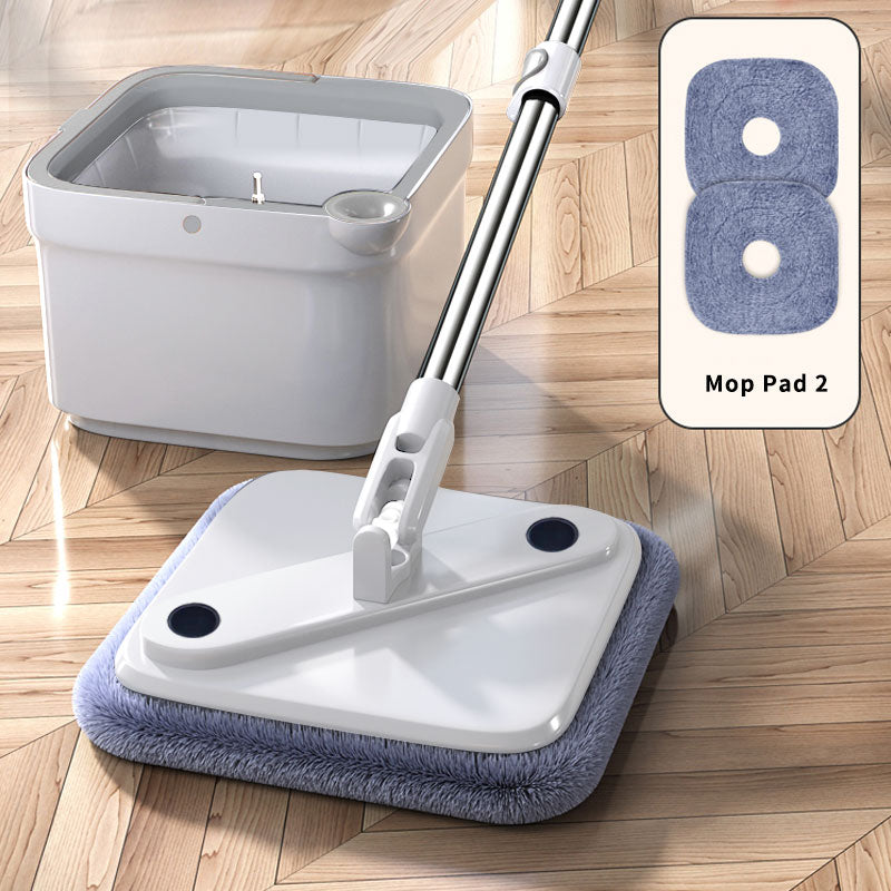 Spin Mop With Bucket Set Hand-Free Lazy Squeeze Mop Automatic Magic Floor Mop Self-Cleaning Nano Microfiber Cloth Square Mop