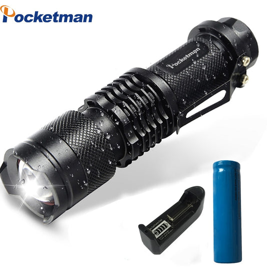 Mini LED Flashlight LED Torch Adjustable Focus Zoom Flash Light Lamp use 14500 and 18650 battery