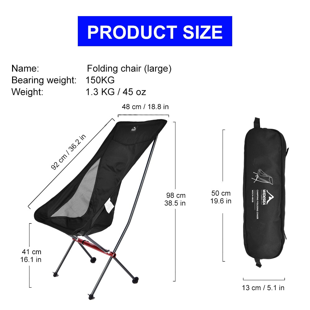 Widesea Camping Fishing Folding Chair Tourist Beach Chaise Longue Chair for Relaxing Foldable Leisure Travel Furniture Picnic