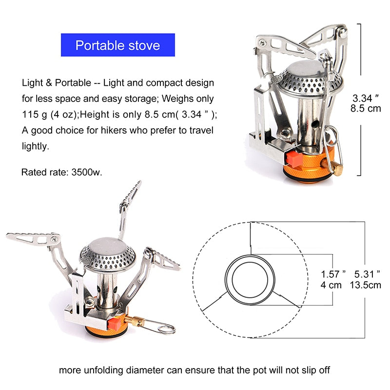 Ultra-light Cookware Pots Set Gas Burner Stove Cook Cup Outdoor Travel Tableware Spoon Fork Knife Picnic kitchen