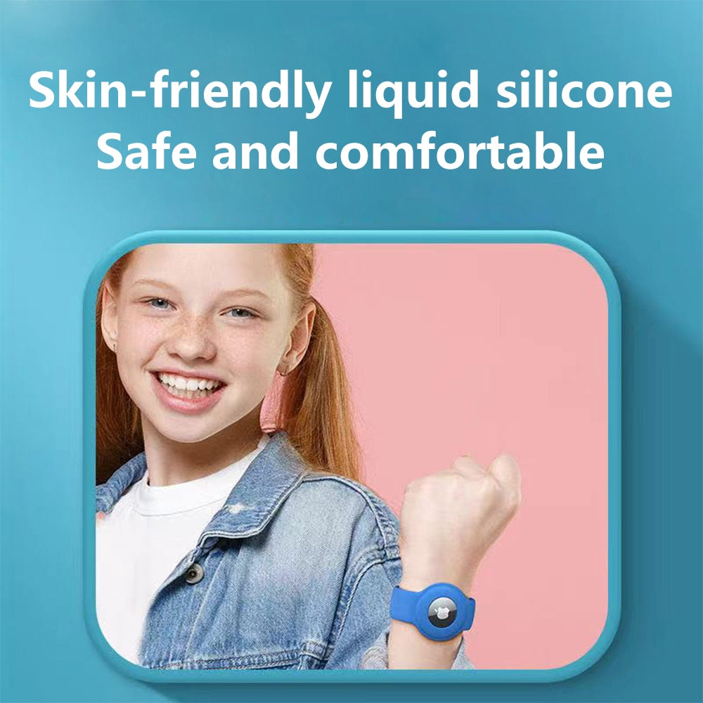 Soft Silicone Children Watch Strap Case For Apple Airtags Protective Cover For Apple Locator Tracker Anti-Scratch Protect Sleeve