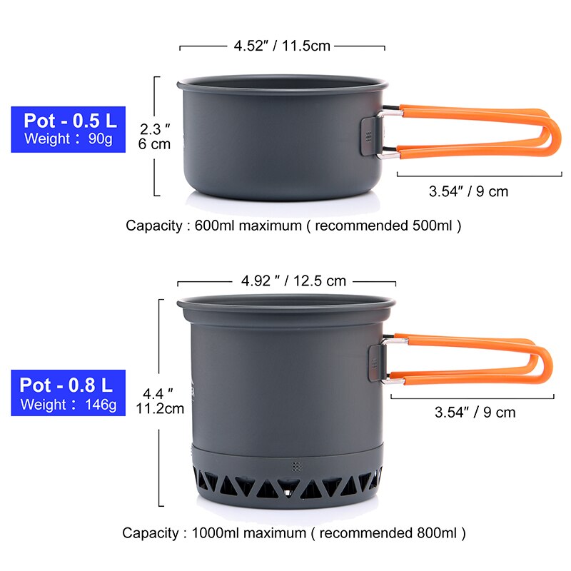 Ultra-light Cookware Pots Set Gas Burner Stove Cook Cup Outdoor Travel Tableware Spoon Fork Knife Picnic kitchen