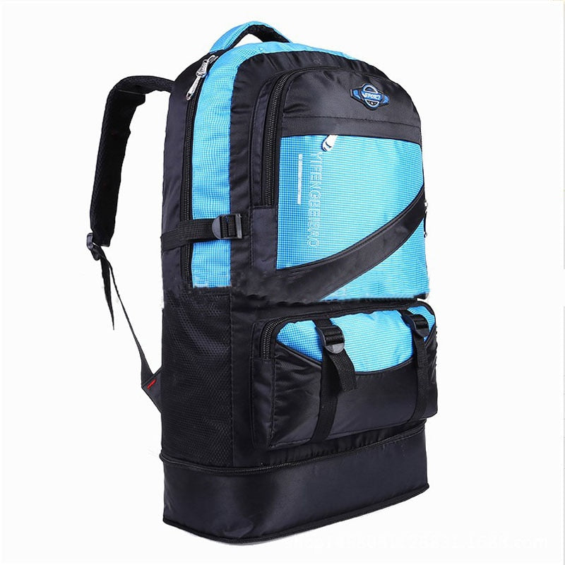 60L Waterproof Nylon Backpack Travel Pack Sports Bag Pack Outdoor Mountaineering Hiking Climbing Camping Backpack For Male