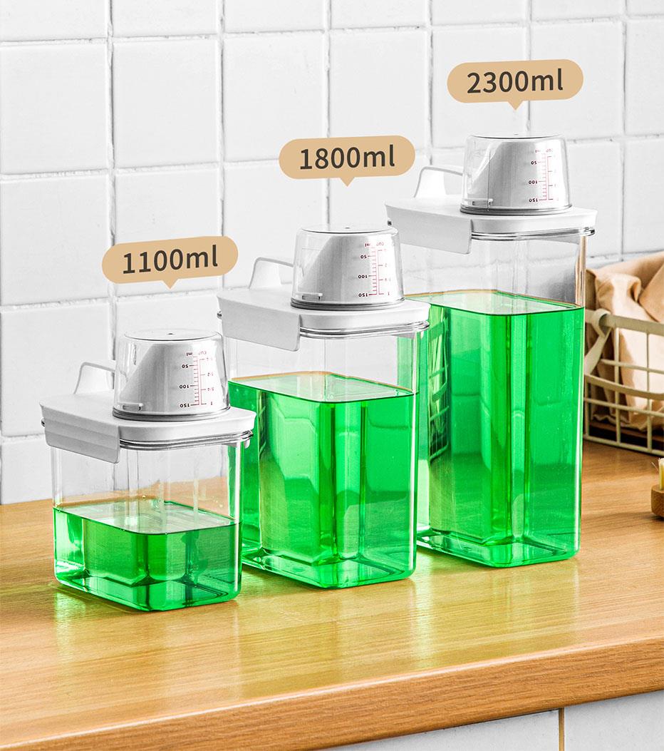 METEKA Laundry Powder Detergent Dispenser Cat Dry Food Storage Container Multipurpose Plastic Cereal Jar with Measuring Cup