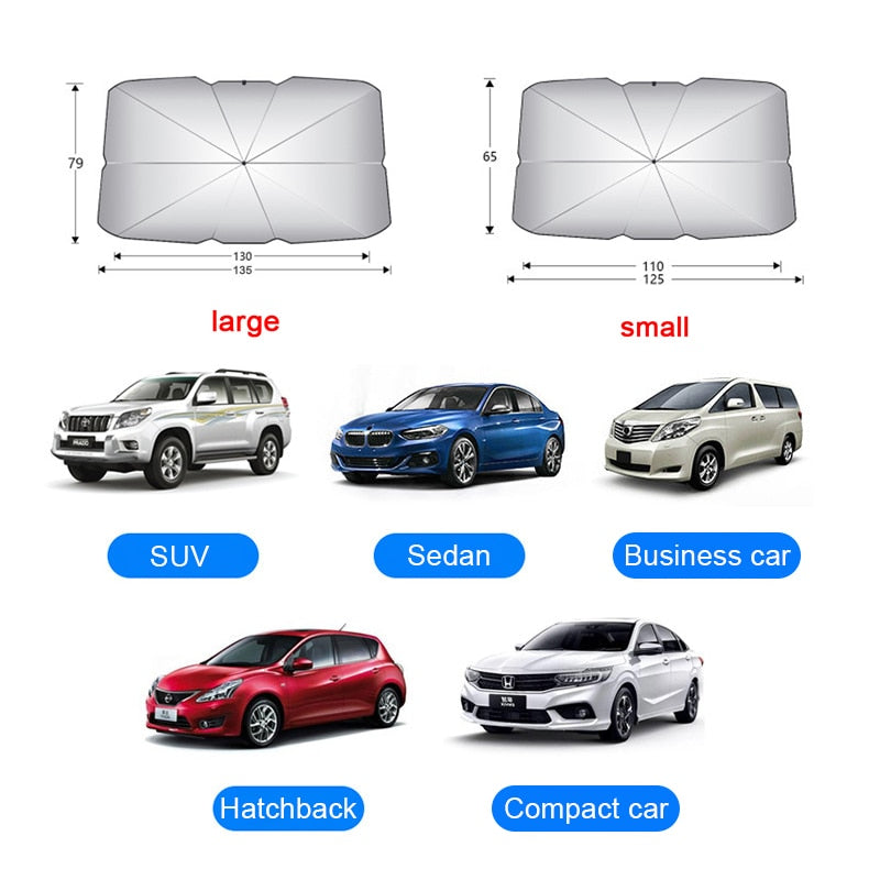 Car Sunshade Umbrella Car Sun Shade Protector Summer Sun Interior Windshield Protection Accessories For Auto Shading