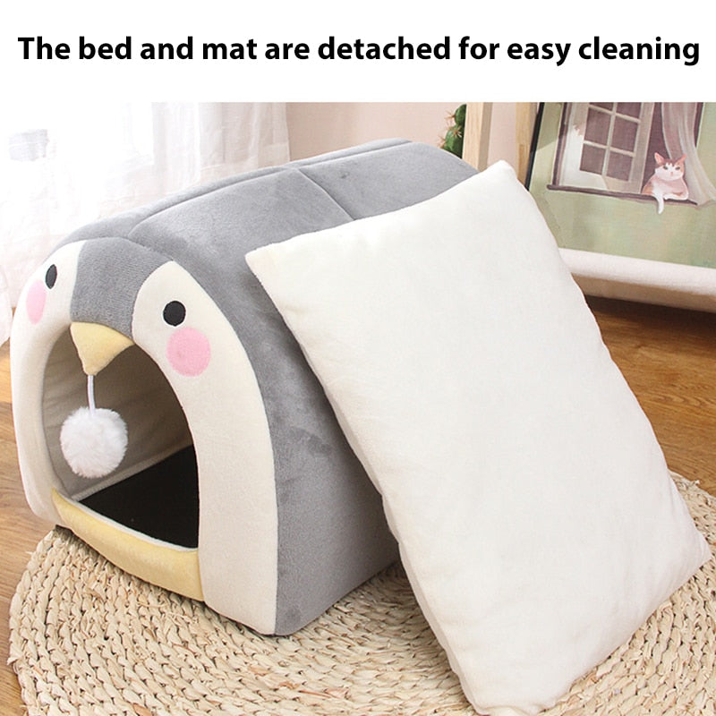 Cat Bed Warm Cat House Small Dog Tent Mat Soft Puppy Pet Basket Cave Cushion Bed for Cats Pet Accessories for Supplies