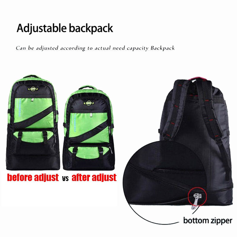 60L Waterproof Nylon Backpack Travel Pack Sports Bag Pack Outdoor Mountaineering Hiking Climbing Camping Backpack For Male