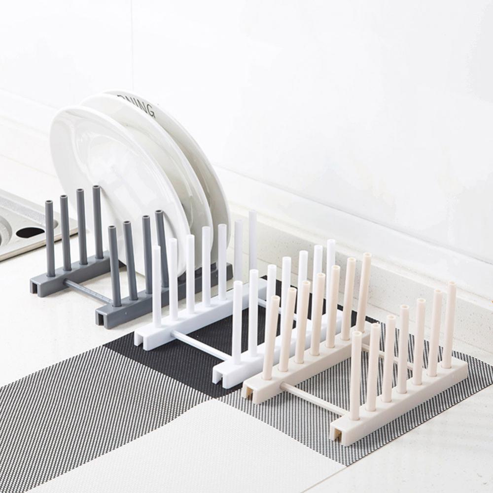 Dish Drying Rack Kitchen Plastic Pot Lid Cover Holder Storage Shelf For Kitchen Organizer Accessories Cooking Spoon Drying Rack