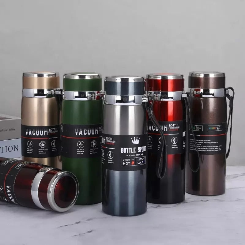 1000ml/800ml/600ml Double Stainless Steel Vacuum Flask Travel Office Fitness Thermos Water Bottle Coffee Tea Insulated Cup Mug