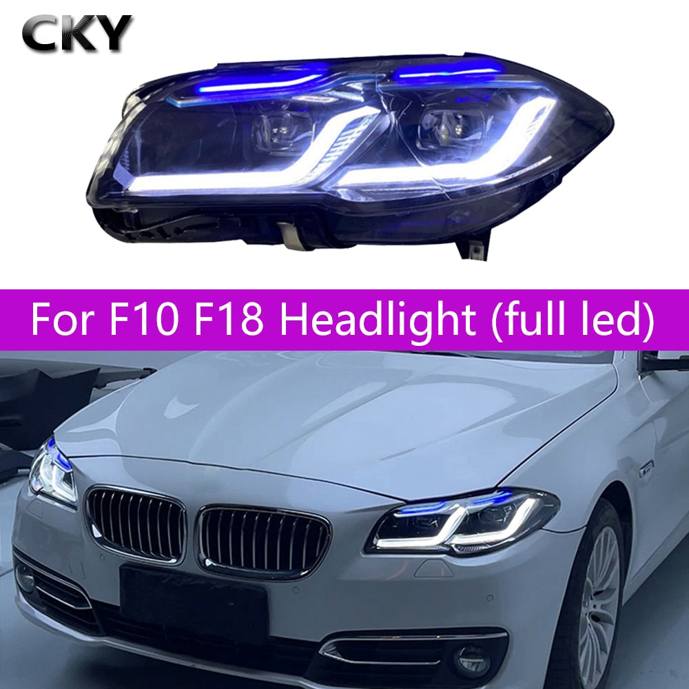 BMW 5Seires 2010-2017 F10 F11 F18 LED Headlight Retrofit G30 Style Signal Lights Turn High Low Car Lamp Accessories