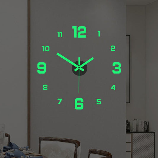 Luminous Wall Clock DIY Digital Quiet Glowing Clocks Punch-free Nordic Style Luminous Hanging Clock Home Decor for Living Rooms