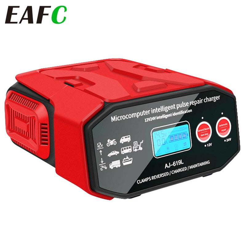 Car Battery Charger High Power 400W LED Display Quick Charge 12V-24V Smart Pulse Repair for Car SUV Truck Ship