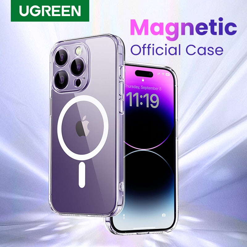 Magnetic Phone Case for iPhone 14 13 12 Pro Max Wireless Charging Cover for iPhone 14 Plus Transparent Magnet Phone Case