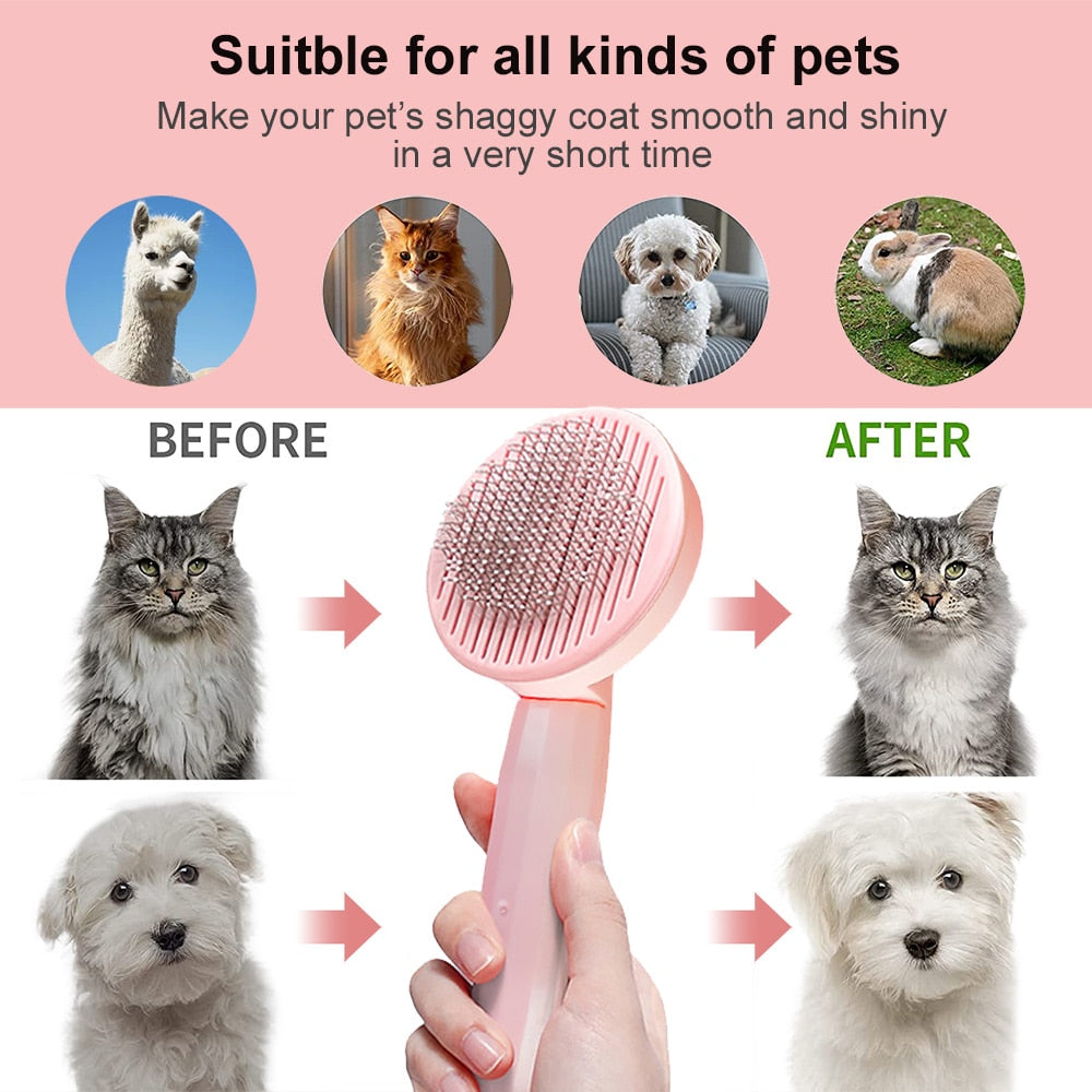 Grooming Pet Hair Remover Brush Cat Dogs Hair Comb Removes Comb Short Massager Pet Goods For Cats Dog Brush Accessories Supplies