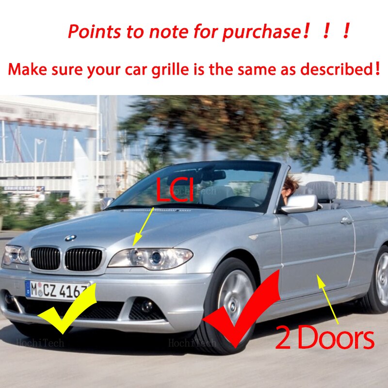 Car ABS Front Bumper Radiator Kidney Grilles Gril For BMW 3 Series E46 2 door Coupe Cabrio 2003-2006 Facelift Car Styling