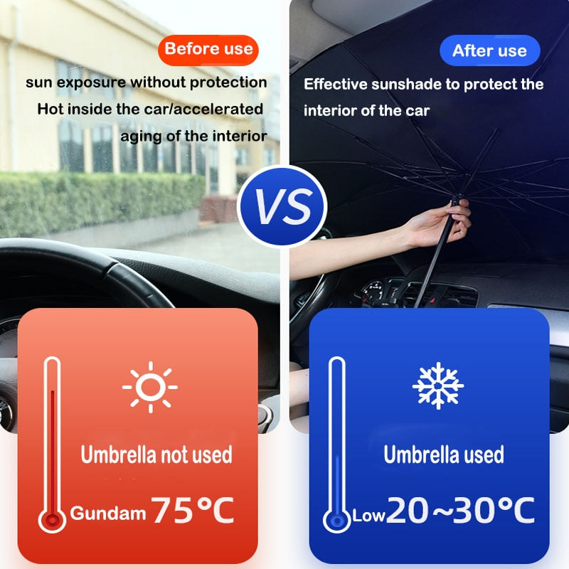 Car Sunshade Umbrella Car Sun Shade Protector Summer Sun Interior Windshield Protection Accessories For Auto Shading