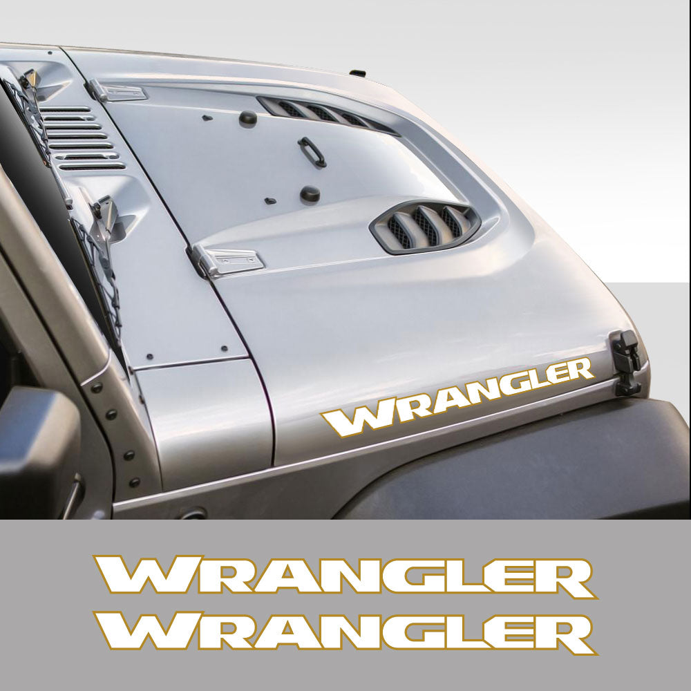 2PCS Car Hood Cover Engine Stickers For Jeep Wrangler JK JL TJ YJ Unlimited Sahara DIY Tuning Accessories Vinyl Bonnet Decals