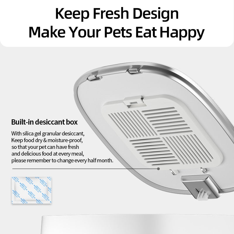 Automatic Cat Feeder Pet Smart Cat Food Kibble Dispenser Remote Control WiFi Button Auto Feeder For Cats Dog Accessories