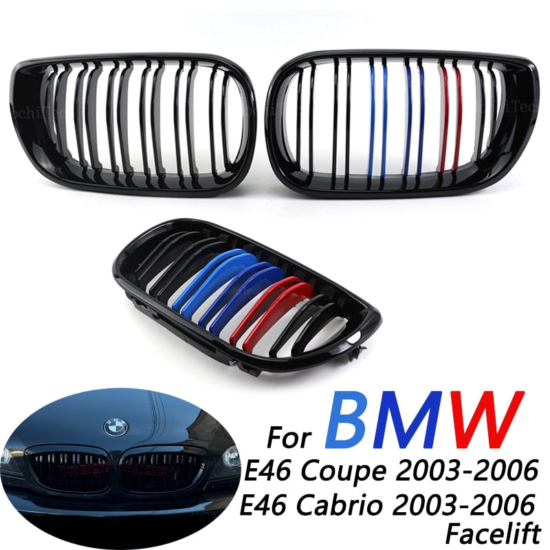 Car ABS Front Bumper Radiator Kidney Grilles Gril For BMW 3 Series E46 2 door Coupe Cabrio 2003-2006 Facelift Car Styling