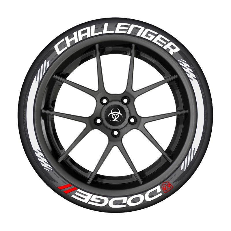 DODGE CHALLENGER Tire Stickers In-One-Piece Wheel Stickers Auto Car Tire Letters Labels Decals