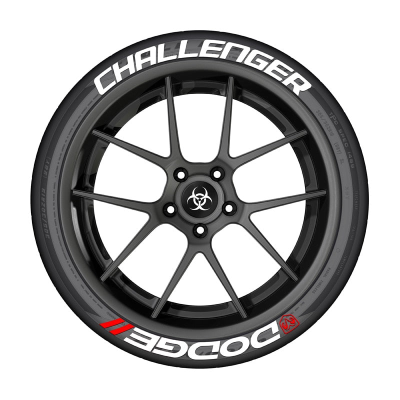 DODGE CHALLENGER Tire Stickers In-One-Piece Wheel Stickers Auto Car Tire Letters Labels Decals