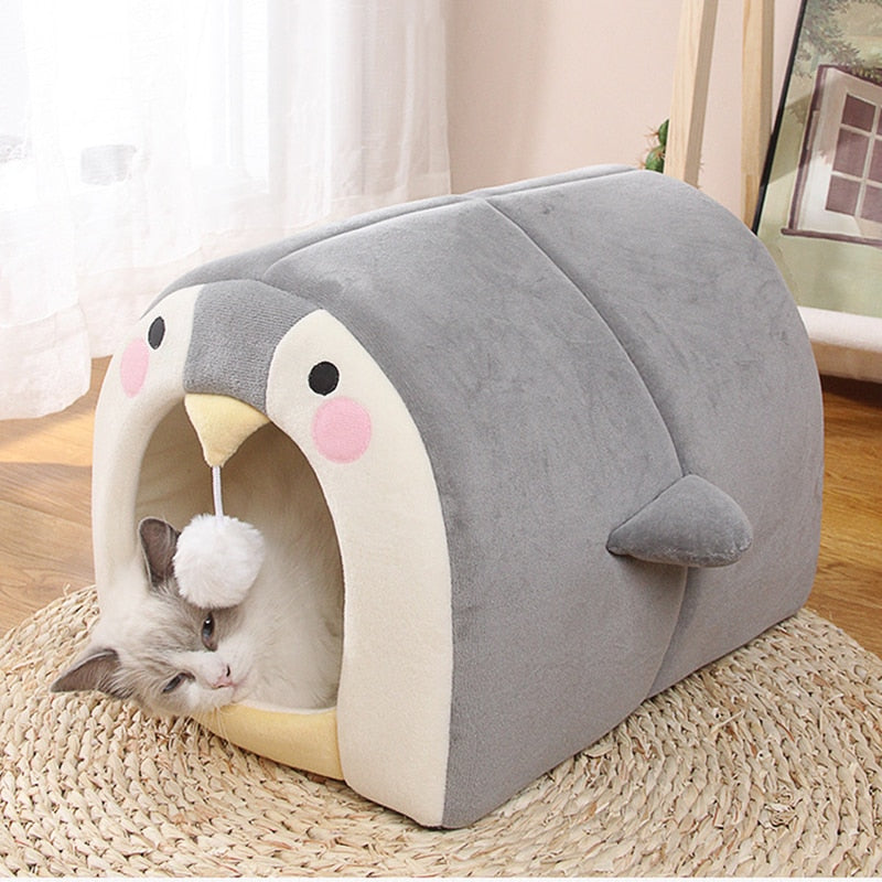 Cat Bed Warm Cat House Small Dog Tent Mat Soft Puppy Pet Basket Cave Cushion Bed for Cats Pet Accessories for Supplies