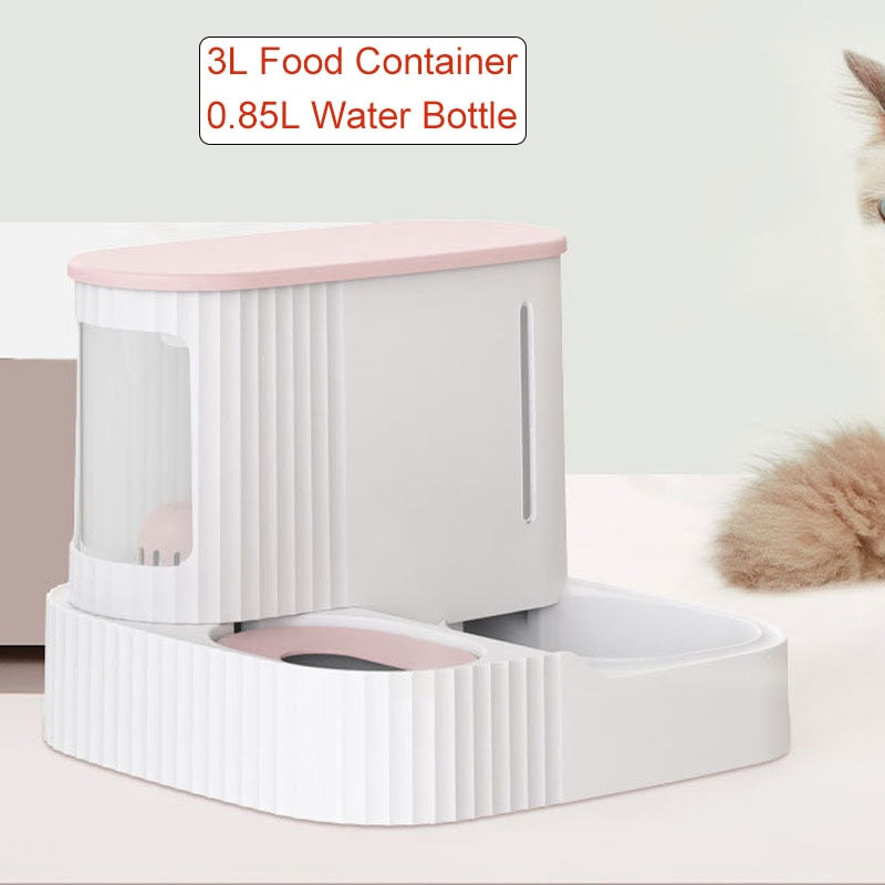 Large Capacity Cat Automatic Feeder Water Dispenser Wet and Dry Separation Dog Food Container Drinking Water Bowl Pet Supplies