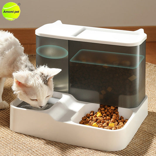2 In 1 Large Capacity Cat Automatic Feeder with Food Storage Box Pet Cats Drinking Bowl Auto Water Dispenser Cats Supplies