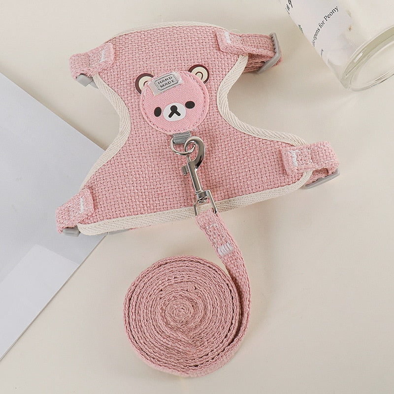 Cute Rabbit Harness and Leash Set Bunny Pet Accessories Vest Harnesses small pet Leashes for Outdoor Walking Pets Supplies